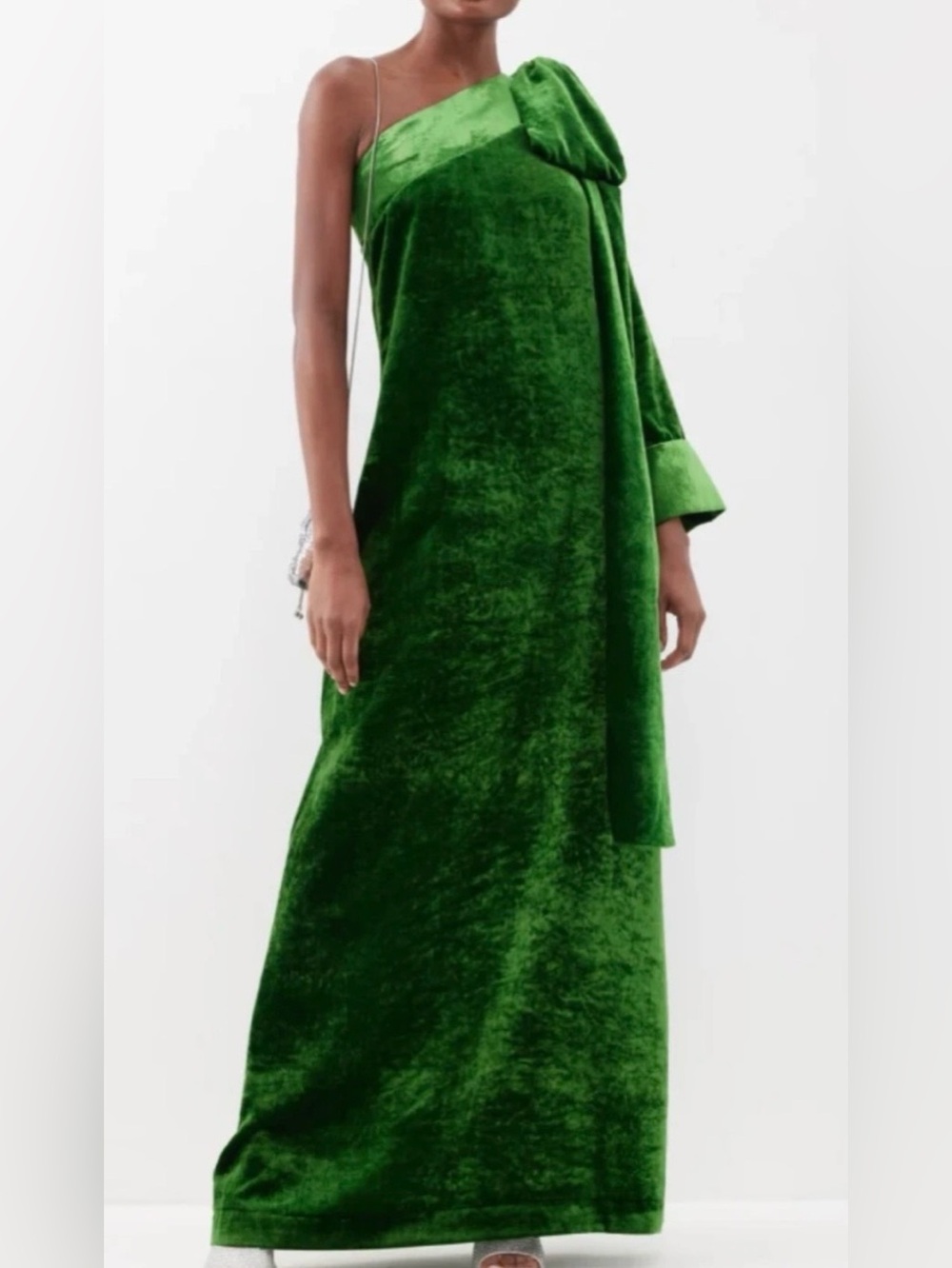 Bernadette Nel, Green Velvet One Shoulder Dress-NWT